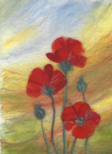 Felted picture ''Poppies''