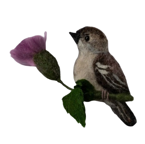 Sparrow on the Thistle Brooch