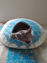 Load image into Gallery viewer, Felted Wool Cat Cave, house TO ORDER
