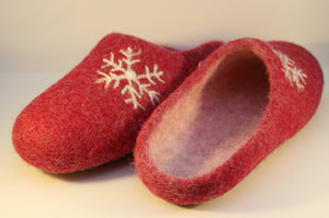 Handfelted Wool Slippers, UK Size 7